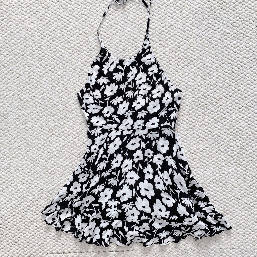 Free People halter fit and flare print mini dress